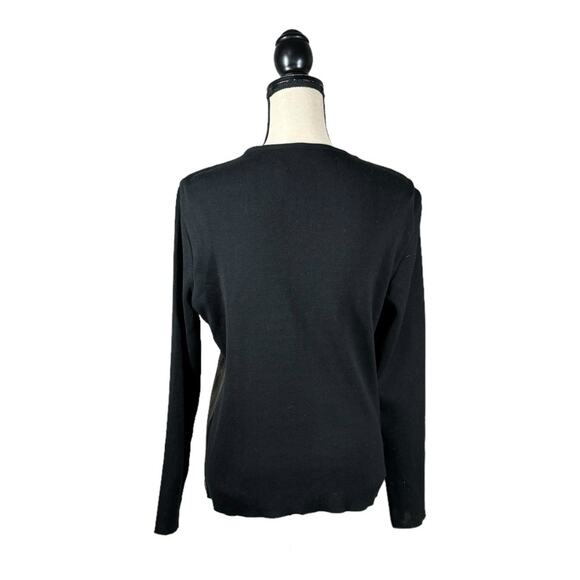 Vintage Pursuits Ltd. Leather Front Zip Up Sweater - Picture 3 of 4